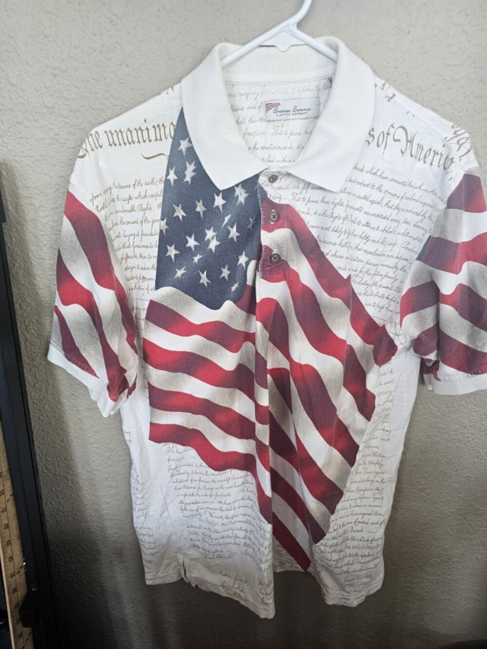 Cotton Traders Sport Men's Large Polo Shirt  American Flag USA Patriotic Size L